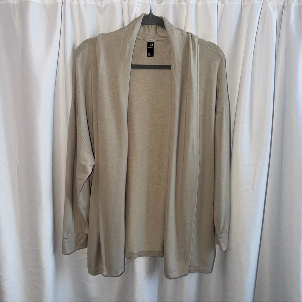 GapFit Beige Open Front Sweatshirt